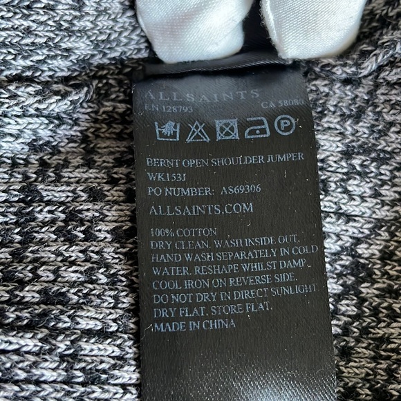 All Saints open shoulder crew neck sweater - Picture 2 of 2